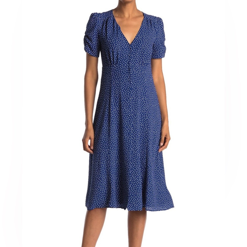 Sage collective Blue and White Midi Dress